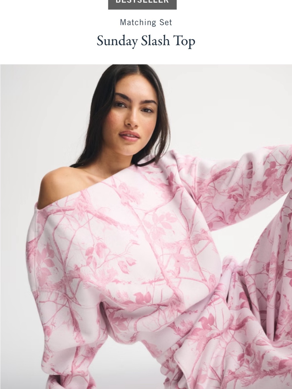Abercrombie Sunday slash sweatshirt pink camo, size Medium